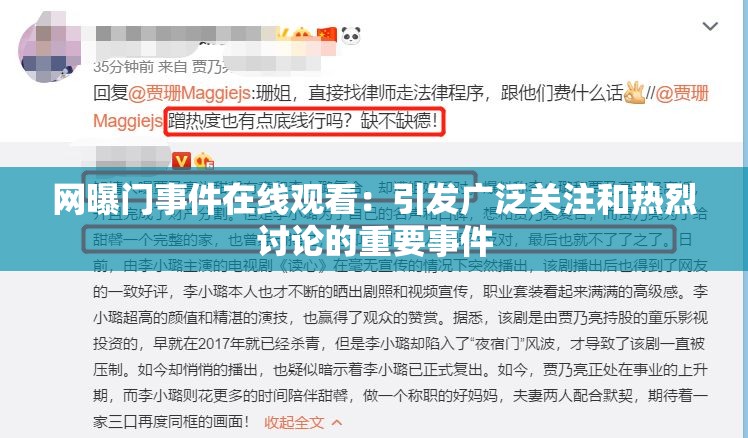 网曝门事件在线观看：引发广泛关注和热烈讨论的重要事件