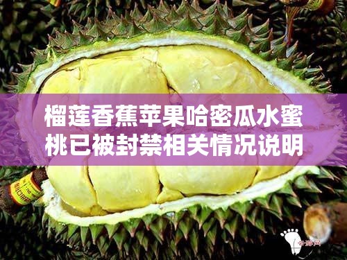 榴莲香蕉苹果哈密瓜水蜜桃已被封禁相关情况说明