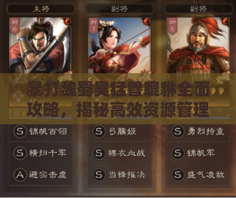 暴打魏蜀吴猛兽貔貅全面攻略，揭秘高效资源管理的艺术与技巧