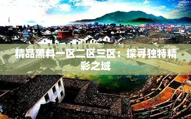 精品黑料一区二区三区：探寻独特精彩之域