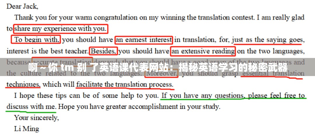 啊～你 tm 别 了英语课代表网站：揭秘英语学习的秘密武器