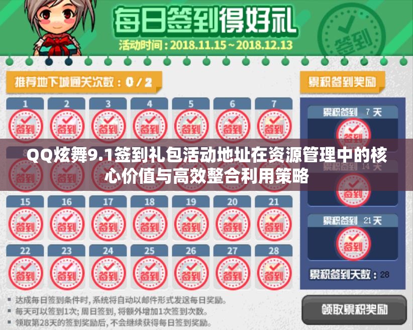 QQ炫舞9.1签到礼包活动地址在资源管理中的核心价值与高效整合利用策略