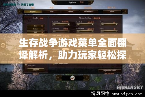 生存战争游戏菜单全面翻译解析，助力玩家轻松探索无限沙盒世界