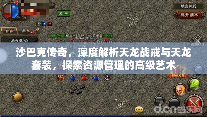 沙巴克传奇，深度解析天龙战戒与天龙套装，探索资源管理的高级艺术