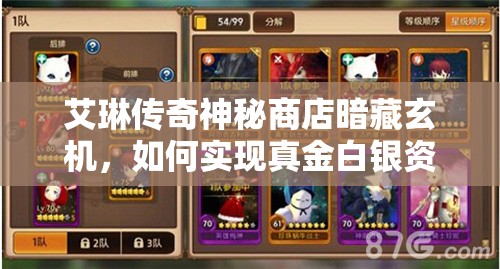 艾琳传奇神秘商店暗藏玄机，如何实现真金白银资源管理最大化？