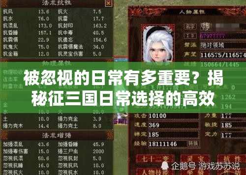 被忽视的日常有多重要？揭秘征三国日常选择的高效攻略！