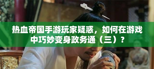热血帝国手游玩家疑惑，如何在游戏中巧妙变身政务通（三）？