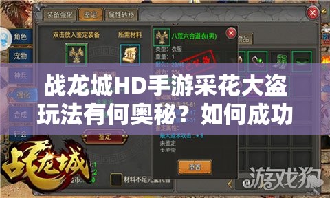 战龙城HD手游采花大盗玩法有何奥秘？如何成功消灭采花贼？