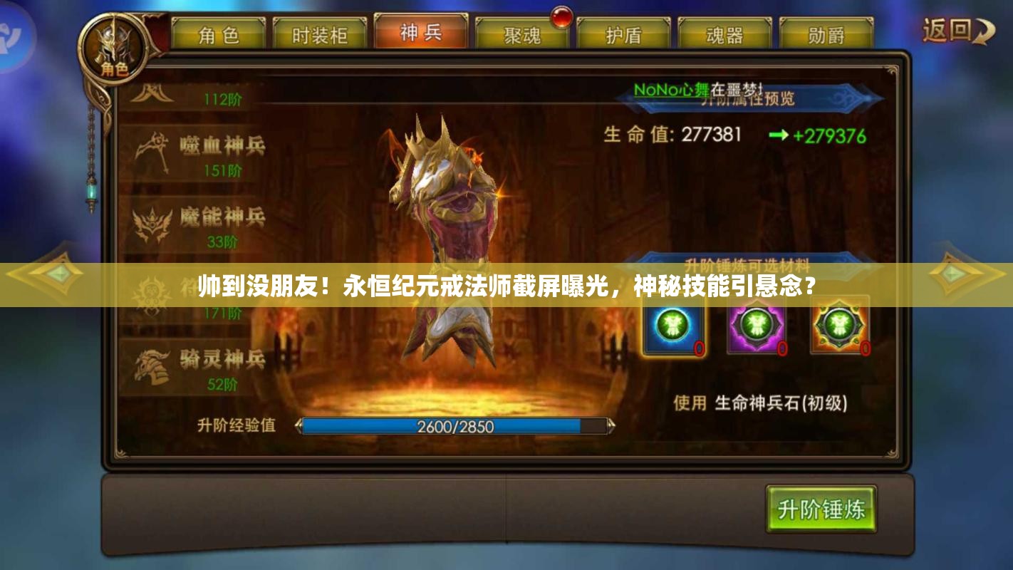 帅到没朋友！永恒纪元戒法师截屏曝光，神秘技能引悬念？