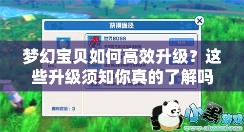 梦幻宝贝如何高效升级？这些升级须知你真的了解吗？